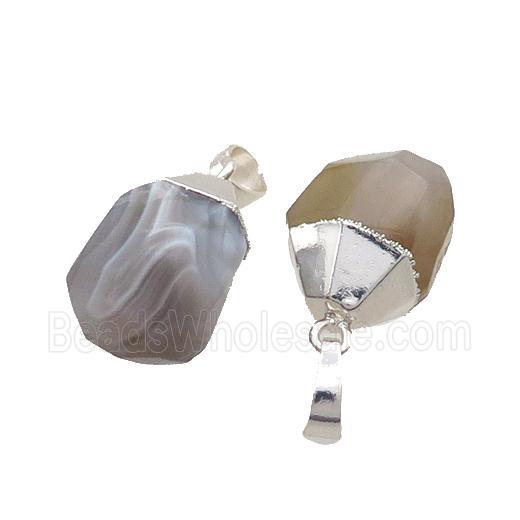 Botswana Pendant Faceted Teardrop Silver Plated