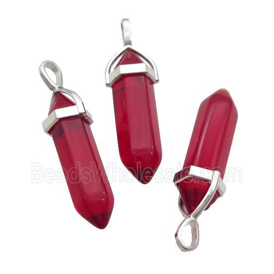 Red Glass Bullet Pendant