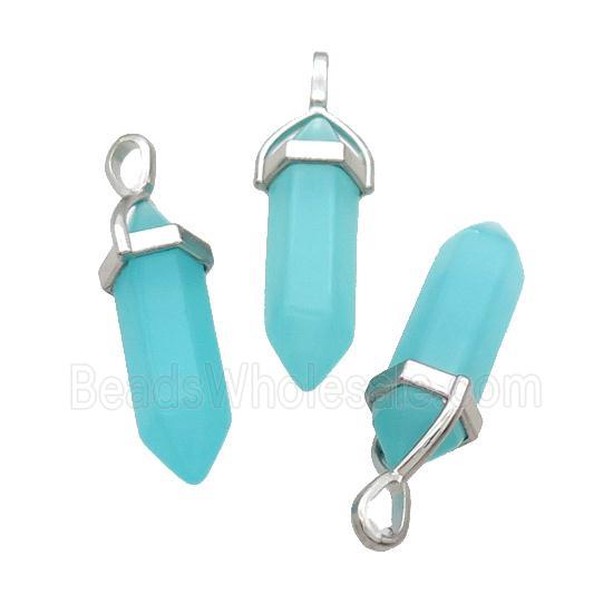Aqua Glass Bullet Pendant