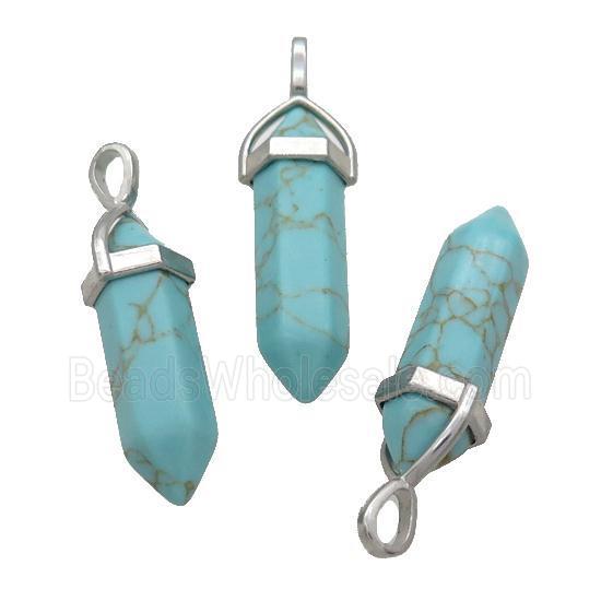 Green Synthetic Turquoise Bullet Pendant