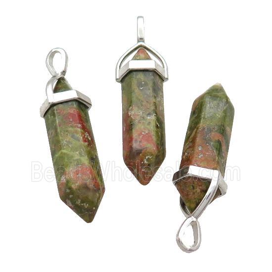 Natural Unakite Bullet Pendant