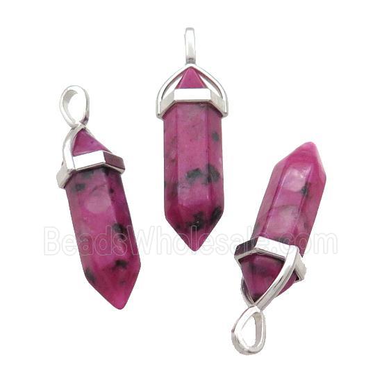 Pink Jade Bullet Pendant Dye