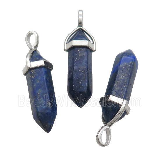Natural Blue Lapis Lazuli Bullet Pendant