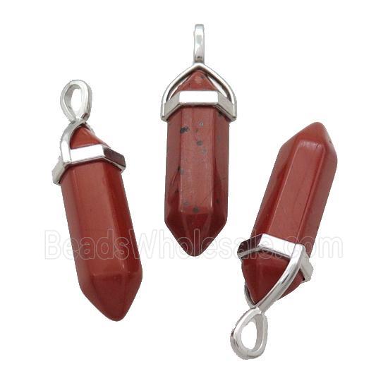 Natural Red Jasper Bullet Pendant