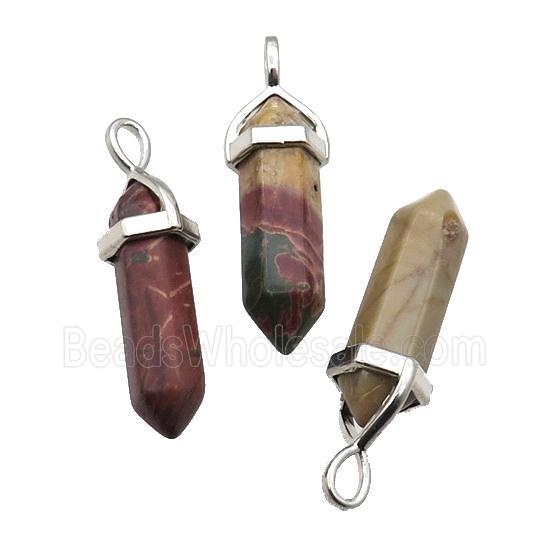 Natural Red Picasso Creek Jasper Bullet Pendant