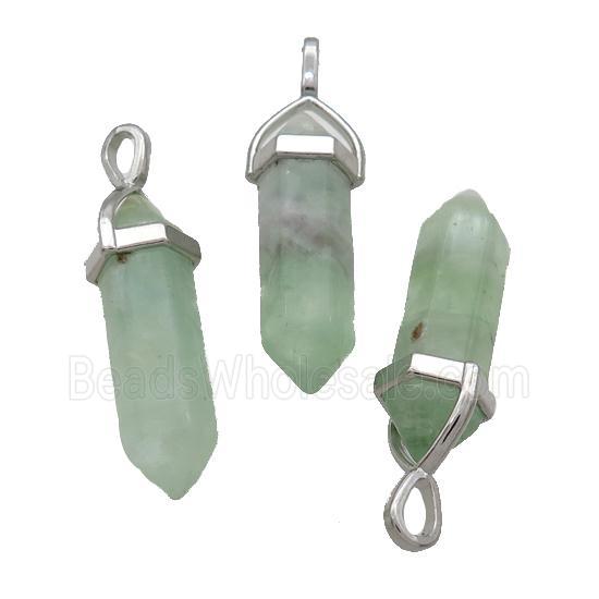 Natural Green Fluorite Bullet Pendant