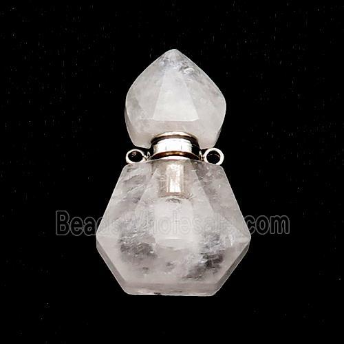 Natural Clear Quartz Perfume Bottle Pendant