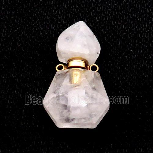 Natural Clear Quartz Perfume Bottle Pendant