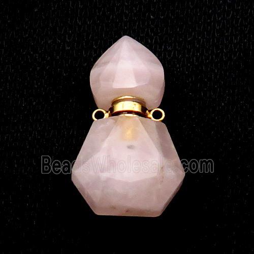 Natural Rose Quartz Perfume Bottle Pendant Pink