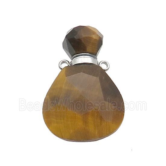 Natural Tiger Eye Stone Perfume Bottle Pendant Yellow