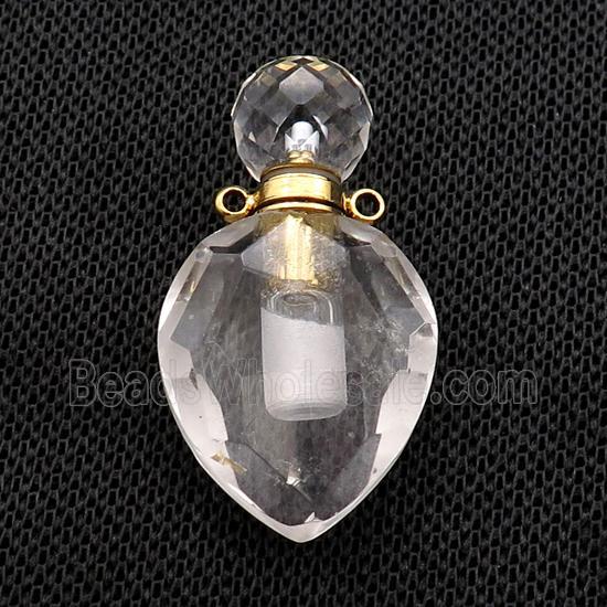 Natural Crystal Quartz Perfume Bottle Pendant