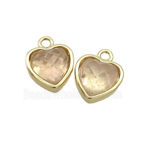 Rose Quartz Heart Pendant Gold Plated