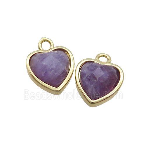 Purple Amethyst Heart Pendant Gold Plated