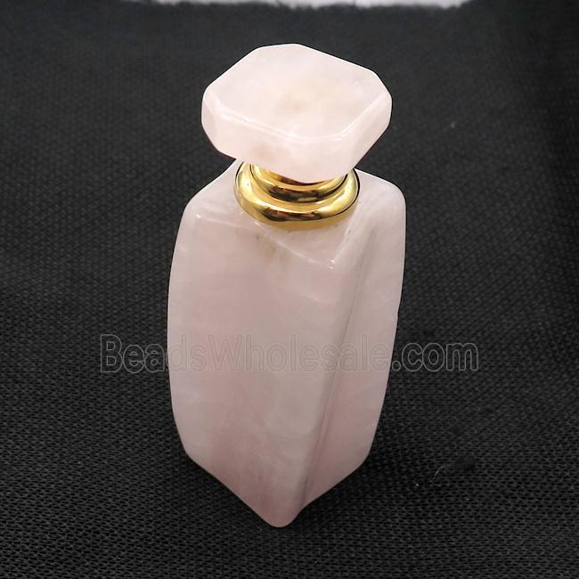 Pink Rose Quartz Perfume Bottle Pendant