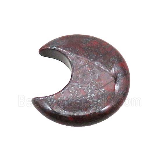 Poppy Jasper Moon Pendant Undrilled