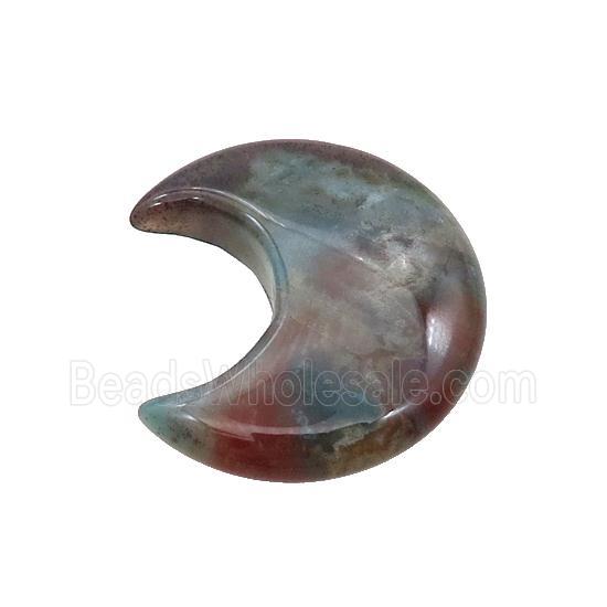 Indian Agate Moon Pendant Undrilled