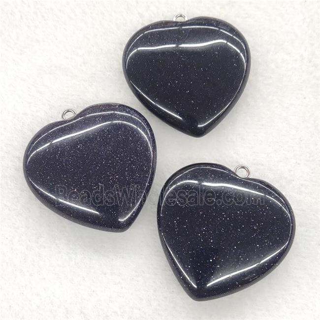 Natural Blue Sandstone Heart Pendant