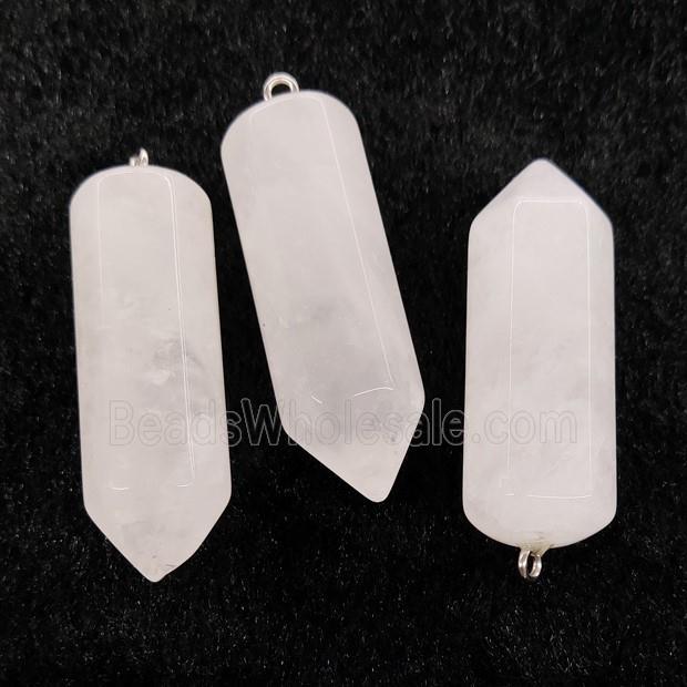 Natural Crystal Quartz Bullet Pendant White