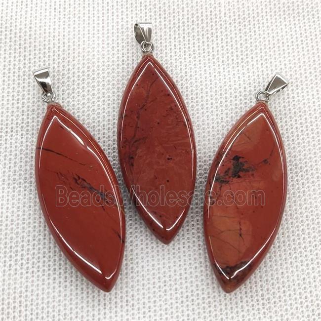Natural Red Jasper Leaf Pendant