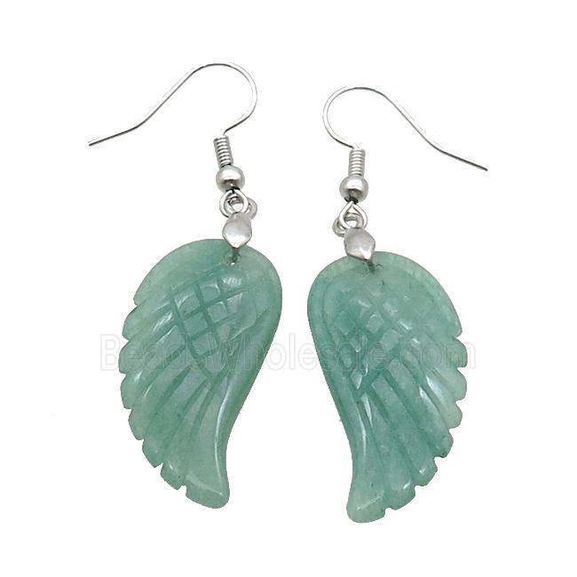 Green Aventurine Angel Wings Hook Earring