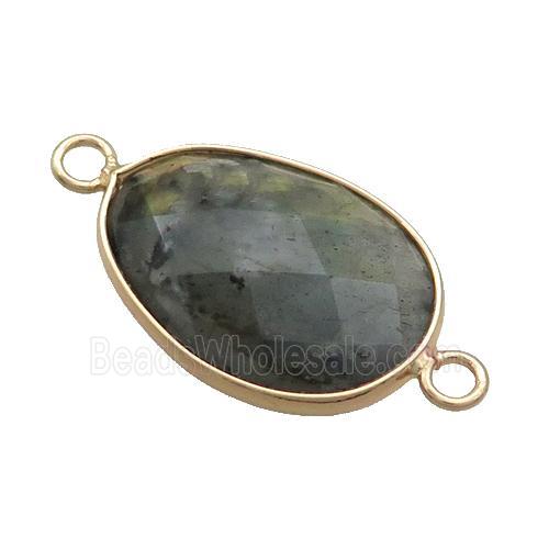 Labradorite Teardrop Connector Gold Plated