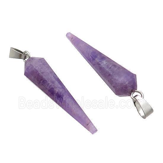 Natural Purple Amethyst Pendulum Pendant