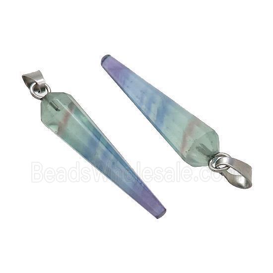 Natural Fluorite Pendulum Pendant Multicolor