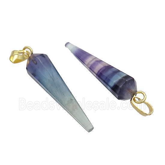 Natural Fluorite Pendulum Pendant Multicolor