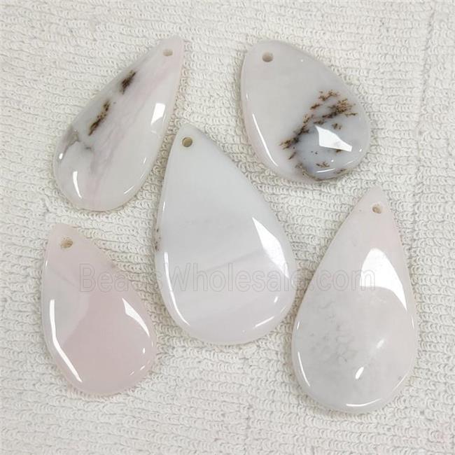 Natural Pink Opal Teardrop Pendant