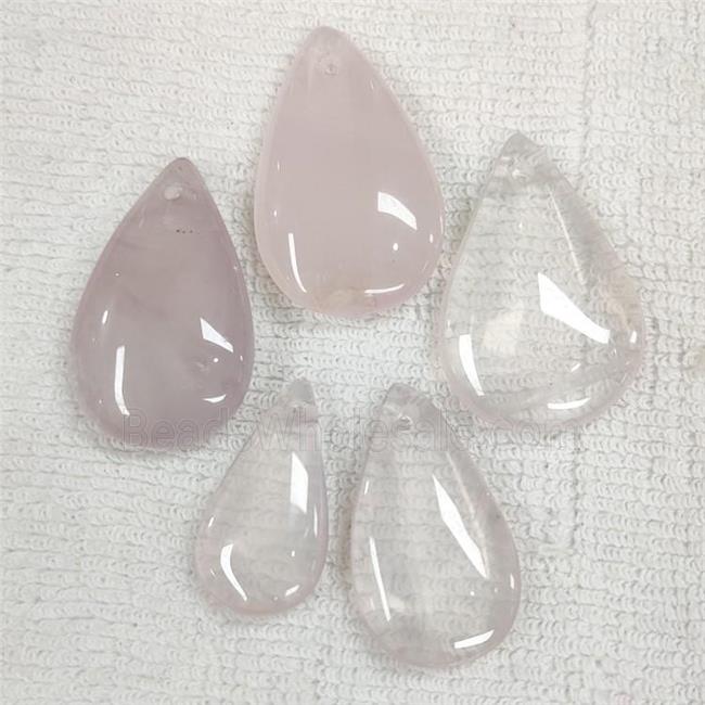 Natural Rose Quartz Pendant Teardrop