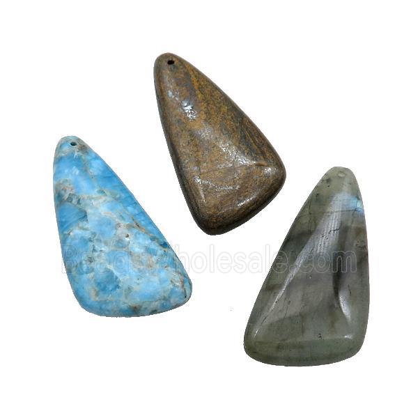 Natural Gemstone Triangle Pendant Mixed