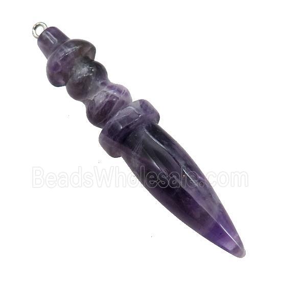 Natural Purple Amethyst Pendulum Pendant