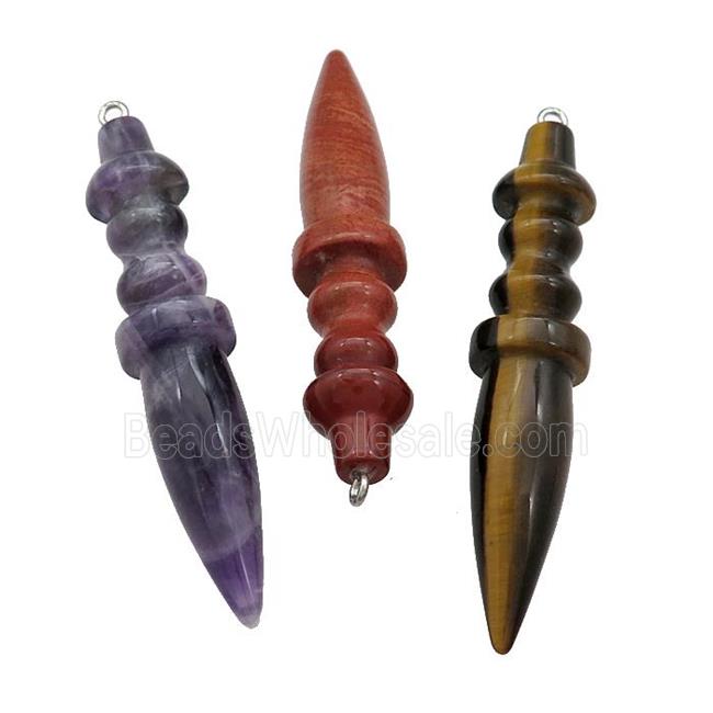 Natural Gemstone Pendulum Pendant Mixed