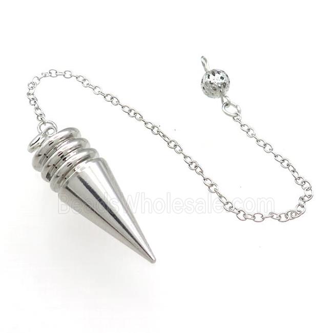 Alloy Pendulum Pendant With Chain Platinum Plated