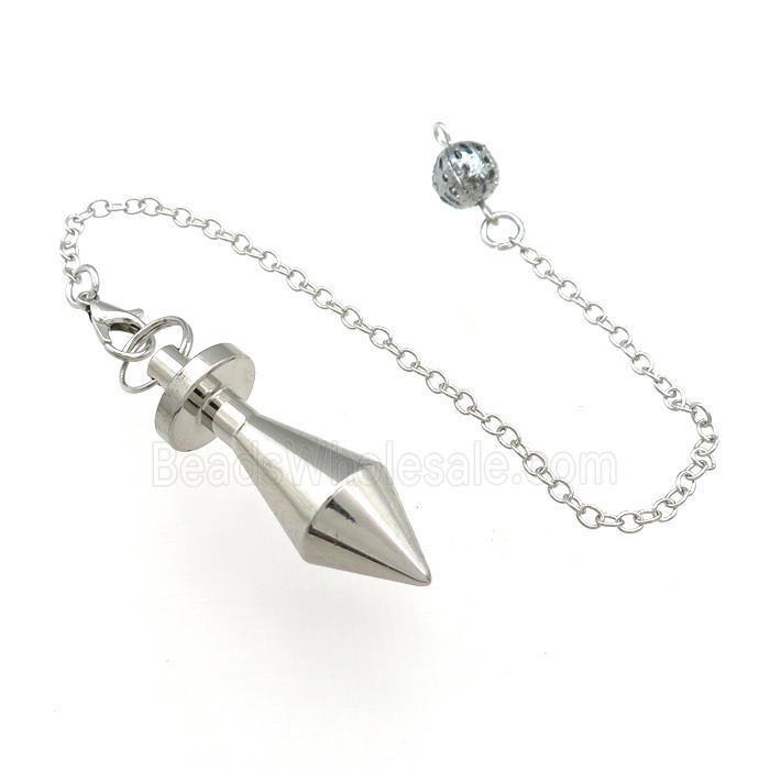 Alloy Pendulum Pendant With Chain Platinum Plated