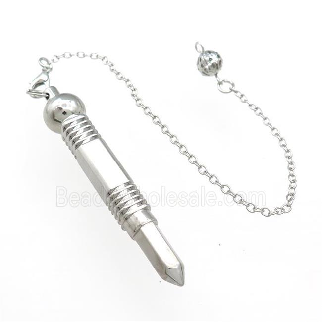 Alloy Pendulum Pendant With Chain Platinum Plated