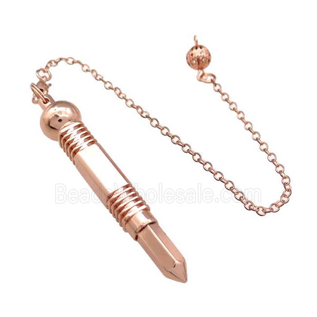 Alloy Pendulum Pendant With Chain Rose Gold