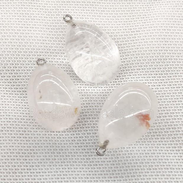Natural Clear Quartz Egg Pendant