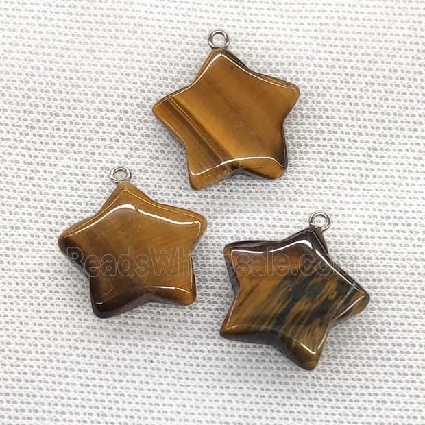 Natural Tiger Eye Stone Star Pendant
