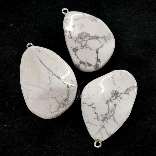 White Howlite Teardrop Pendant Twist
