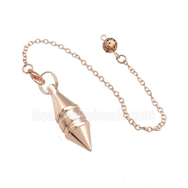 Alloy Dowsing Pendulum Pendant With Chain Rose Gold
