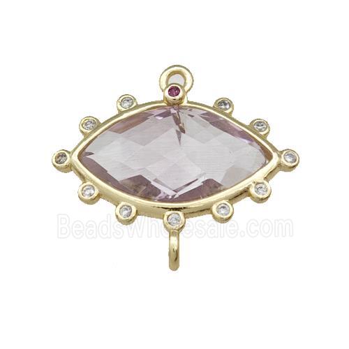 Lt.purpel Amethyst Eye Connector Gold Plated
