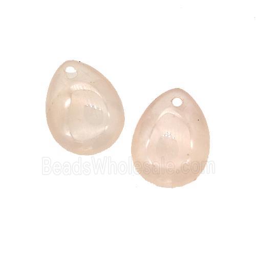 Natural Pink Rose Quartz Teardrop Pendant