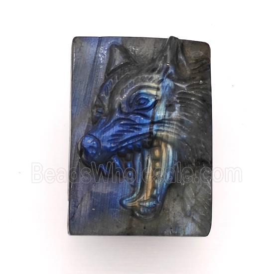 Labradorite Wolf Charms Pendant
