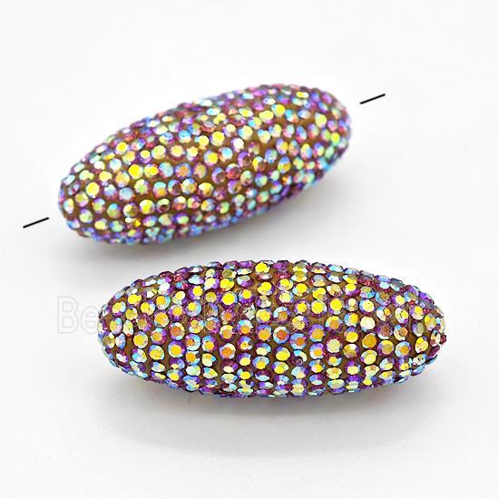 Clay Barrel Beads Pave Rhinestone