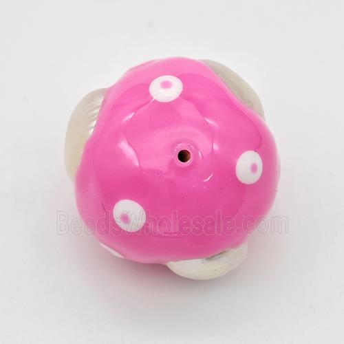 Clay Round Beads Pave Pearl Pink Enamel