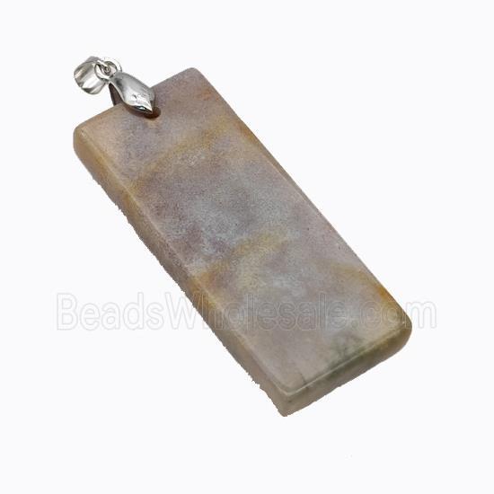 Natural Indian Agate Rectangle Pendant