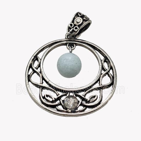 Alloy GoGo Pendant Pave Amazonite Antique Silver