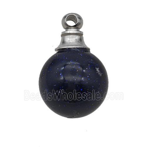 Natural Blue Sandstone Perfume Bottle Pendant Sphere