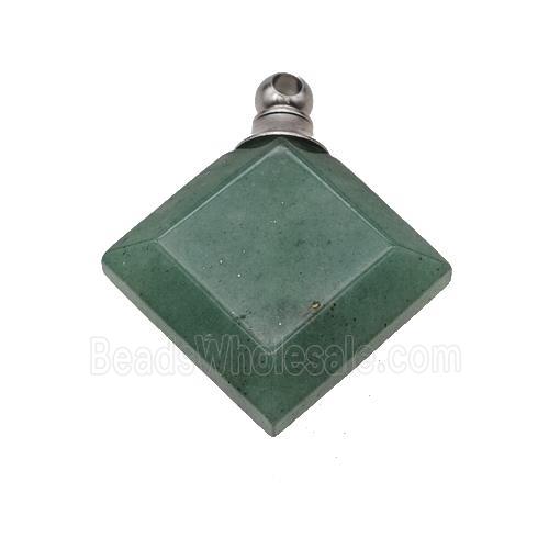 Natural Green Aventurine Perfume Bottle Pendant Square